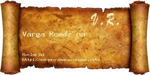 Varga Romána névjegykártya